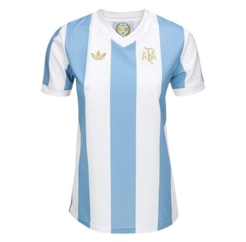 Camisa Seleção Argentina Edição Comemorativa 2526 - Torcedor Adidas Masculina - Branca com listras em azul